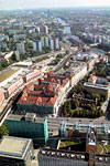 Восточный Берлин. Вид с телевизионной башни «Fernsehturm» с высоты чуть более 200 метров.