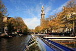 Амстердамский канал. Лодочная прогулка. Башня с часами.